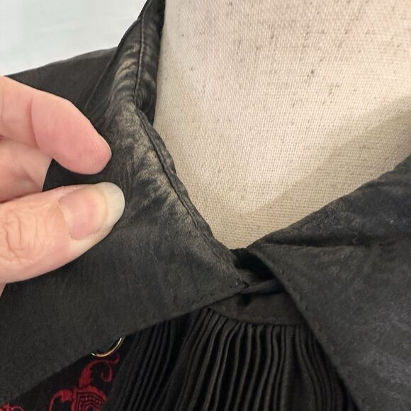 Beautiful VTG Richard Warren Abstract Art Silk Lined Peplum Jacket Size 8 - Picture 5 of 10